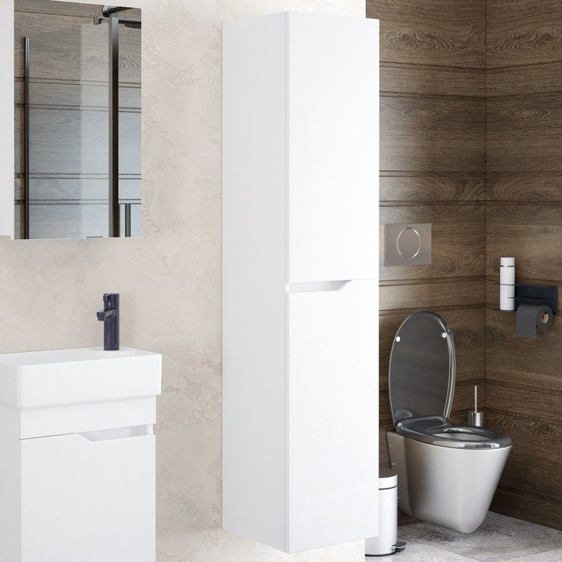 Шкаф-пенал для ванной Corozo Теона 35 подвесной, белый