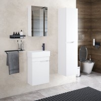 Шкаф-пенал для ванной Corozo Теона 35 подвесной, белый