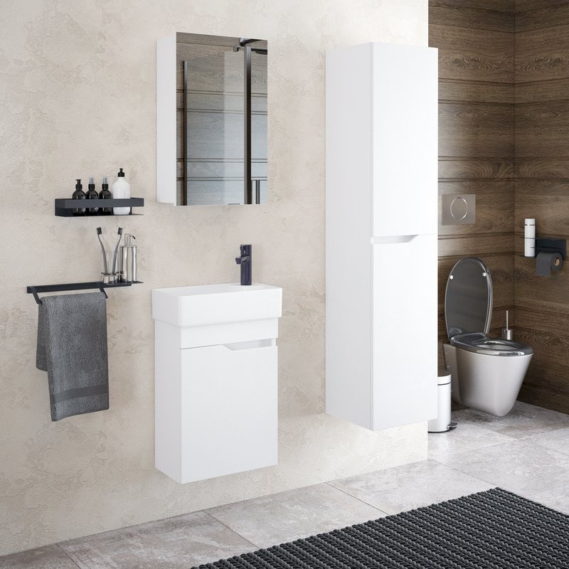 Шкаф-пенал для ванной Corozo Теона 35 подвесной, белый