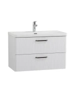 Мебель для ванной комнаты BelBagno Due 80 ручки матовый темный никель, bianco lucido