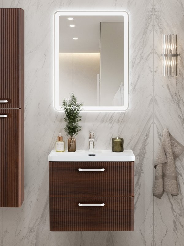 Мебель для ванной комнаты BelBagno Due 50 ручки белые, noce