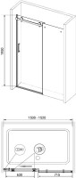 Душевой уголок RGW Tornado TO-14+100 см (150-152)x100x195 профиль хром, стекло прозрачное