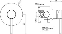 Встраиваемый смеситель для душа и ванны Gattoni Circle One 9031/90C0.CH С ВНУТРЕННЕЙ ЧАСТЬЮ