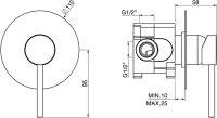 Встраиваемый смеситель для душа и ванны Gattoni Circle One 9031/90C0.CH С ВНУТРЕННЕЙ ЧАСТЬЮ Встраиваемый смеситель для душа и ванны Gattoni Circle One 9031/90C0.CH С ВНУТРЕННЕЙ ЧАСТЬЮ