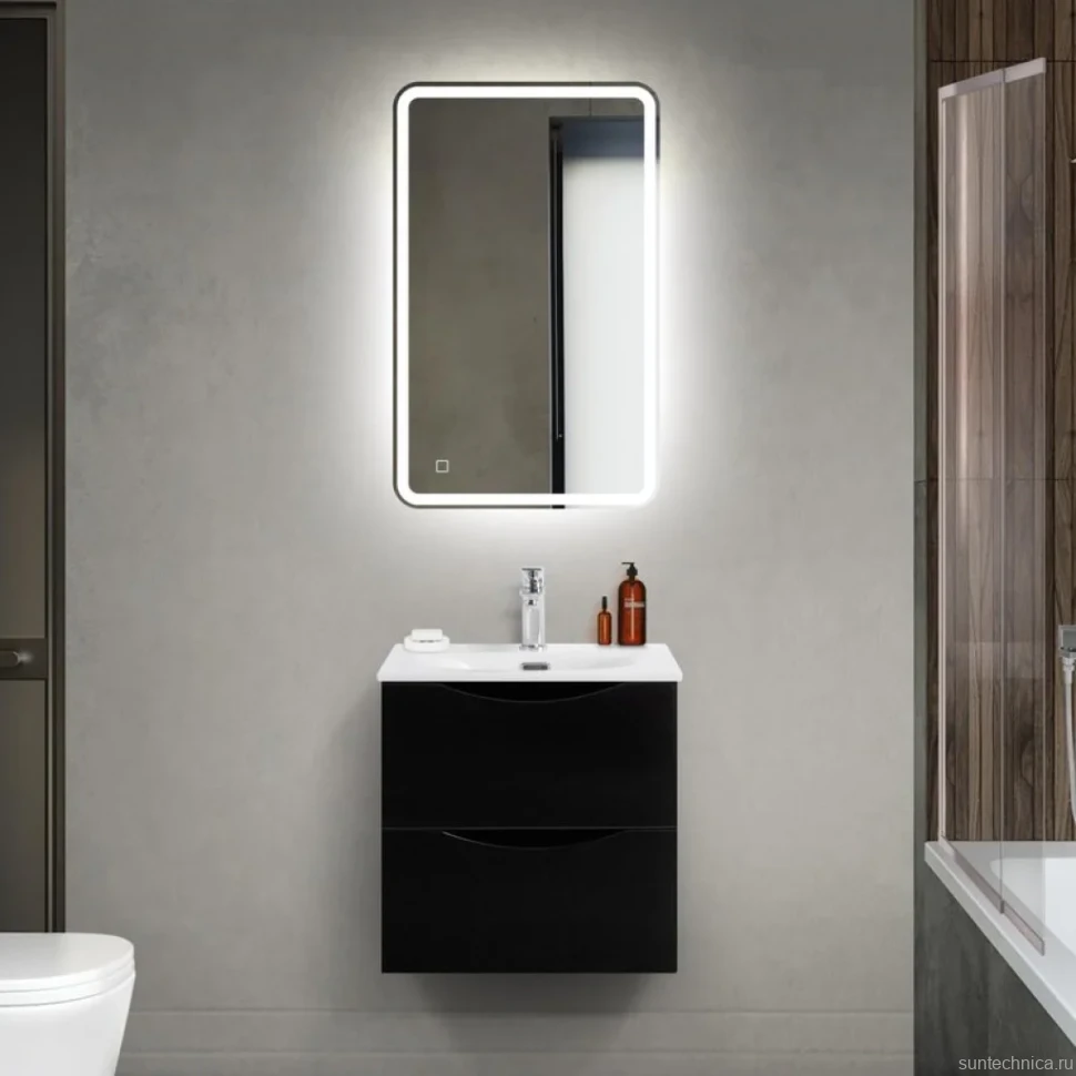 Мебель для ванной комнаты BelBagno Marino-cer-mini 50 подвесная, nero lucido
