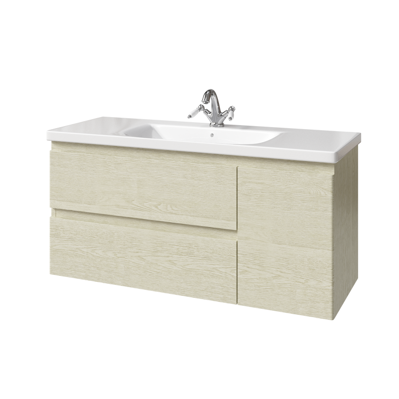 Тумба под раковину без столешницы Caprigo Forte 120 R подвесная, беленый дуб