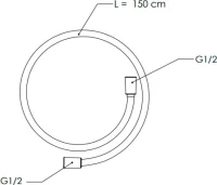Душевой шланг Remer SS332CN150 Душевой шланг Remer SS332CN150