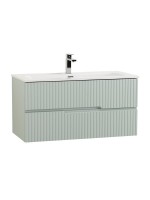 Мебель для ванной комнаты Cezares Duet-n 100 подвесная, 2 ящика, жемчужная зеленая