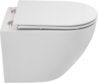Комплект Унитаз подвесной BelBagno Sfera-r BB046CH-TOR безободковый + Крышка BB870SC с микролифтом + Инсталляция Geberit Duofix Delta 458.163.21.1 с кнопкой смыва, хром + Звукоизоляция