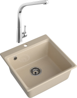 Комплект Мойка GranFest Level LV-510 кашемир + Смеситель MEGA Mega