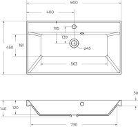 Мебельная раковина BelBagno BB800/450-LV-MR-AST 80