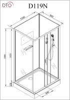 Душевая кабина DTO D D119 профиль хром, стекло матовое
