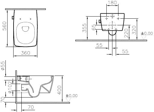 Комплект Унитаз подвесной VitrA Metropole 7672B003-1684 с функцией биде + Крышка 122-003-009 с микролифтом, белая + Инсталляция TECE Now 9400412 4 в 1 с кнопкой смыва
