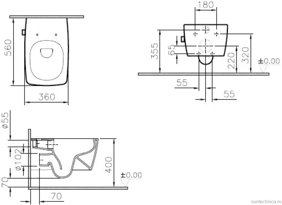 Комплект Унитаз подвесной VitrA Metropole 7672B003-1684 с функцией биде + Крышка 122-003-009 с микролифтом, белая + Инсталляция TECE Now 9400412 4 в 1 с кнопкой смыва