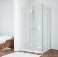 Душевой уголок Vegas Glass AFA-F 100*90 01 01 L профиль белый, стекло прозрачное
