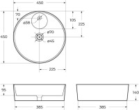 Накладная раковина BelBagno BB1306 накладная