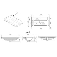 Тумба с раковиной AM.PM Gem 75 белый глянец, с 2 ящиками