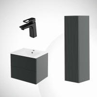 Комплект IDDIS  4в1: тумба подвесная с умывальником Bild 60 см + пенал Bild + смеситель для умывальника Bild