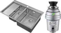 Комплект Мойка Zorg Inox R 5178-2-R + Измельчитель Inox D