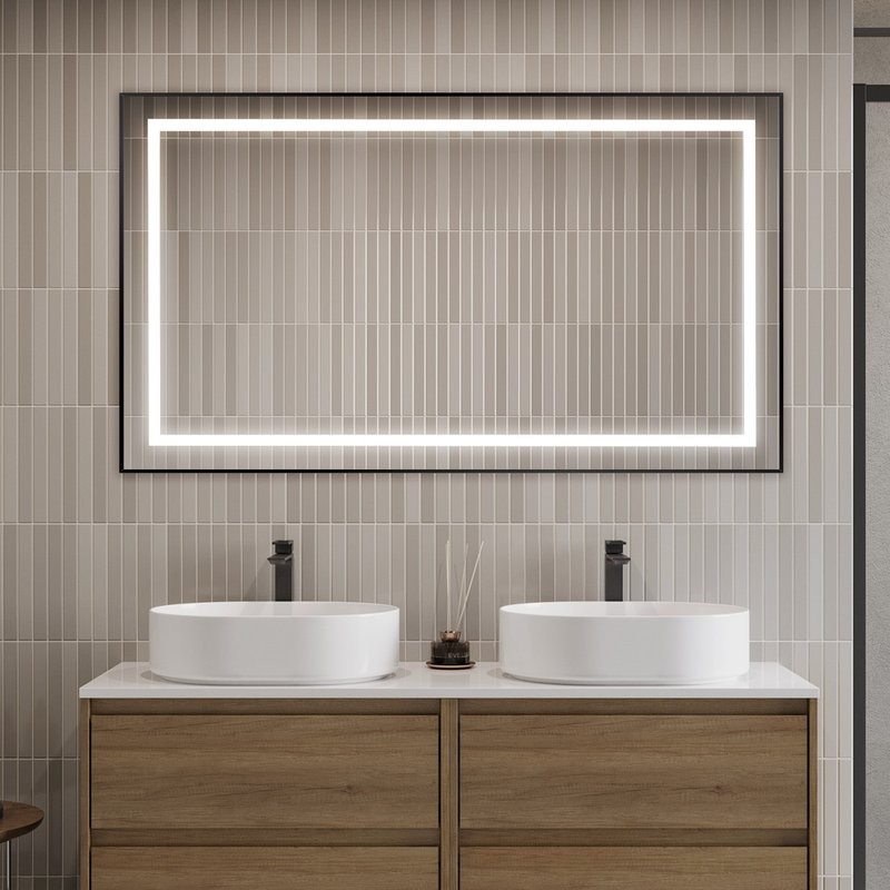 Зеркало BelBagno Kraft 140x80 с подсветкой, черное
