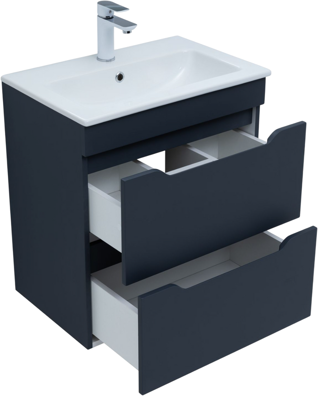 Тумба под раковину без столешницы Aquanet Практика 60 2 ящика, маренго