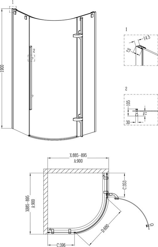 Душевой уголок Grossman Style GR-5090
