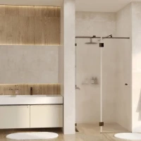 Душевой уголок Wasserkraft Ems 76H10L-TXG 120х100 см, стекло текстурное, фурнитура золото