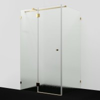 Душевой уголок Wasserkraft Ems 76H10L-TXG 120х100 см, стекло текстурное, фурнитура золото