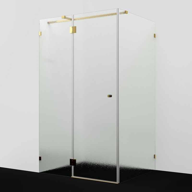 Душевой уголок Wasserkraft Ems 76H10L-TXG 120х100 см, стекло текстурное, фурнитура золото