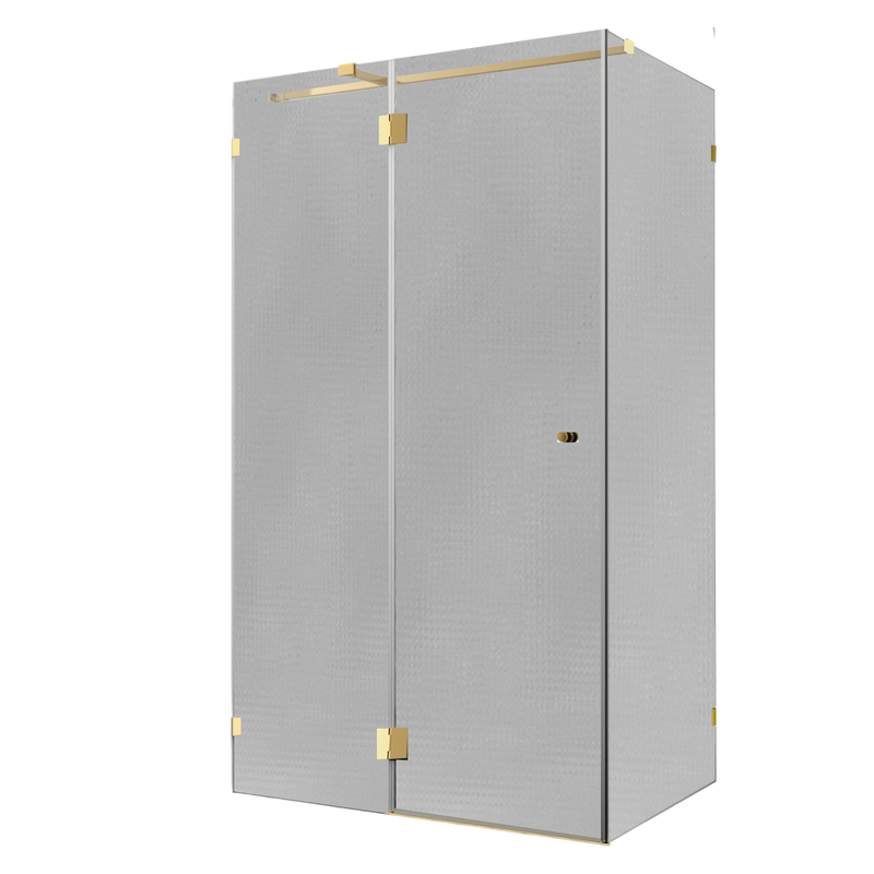 Душевой уголок Wasserkraft Ems 76H10L-TXG 120х100 см, стекло текстурное, фурнитура золото