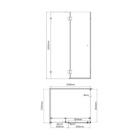 Душевой уголок Wasserkraft Ems 76H10L-TXG 120х100 см, стекло текстурное, фурнитура золото