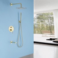 Душевой комплект Abber Emotion AF8817G С ВНУТРЕННЕЙ ЧАСТЬЮ, золото матовое