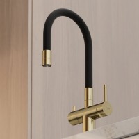 Смеситель для кухни Sancos Lucia SC4004BG с гибким изливом, брашированное золото