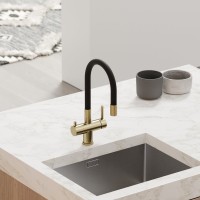 Смеситель для кухни Sancos Lucia SC4004BG с гибким изливом, брашированное золото