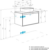 Мебель для ванной комнаты AQUATON Либерти 70 со столешницей белый глянец, раковина Лола 60