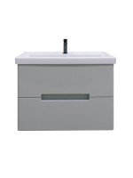 Тумба с раковиной SanStar Ориана 70 подвесная, серая, раковина Kirovit Фостер 70