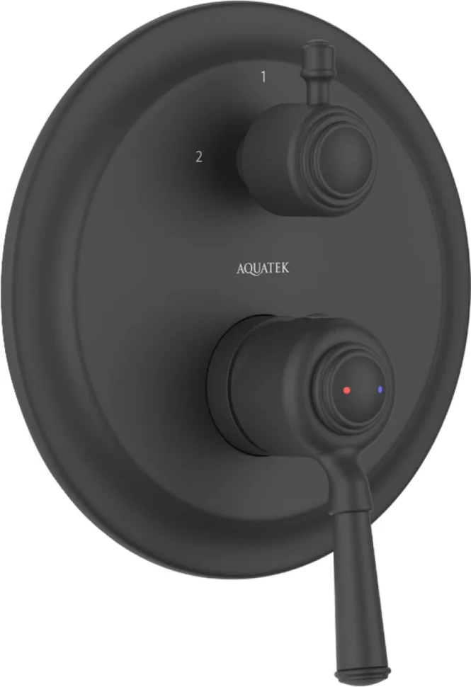 Встраиваемый смеситель для душа и ванны AQUATEK Классик AQ1546MB С ВНУТРЕННЕЙ ЧАСТЬЮ, матовый черный