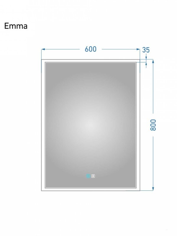 Зеркало Alavann Emma 60x80 с подсветкой, с антизапотеванием
