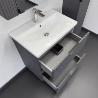 Мебель для ванной комнаты Comforty Лима 70Н2 напольная, антрацит