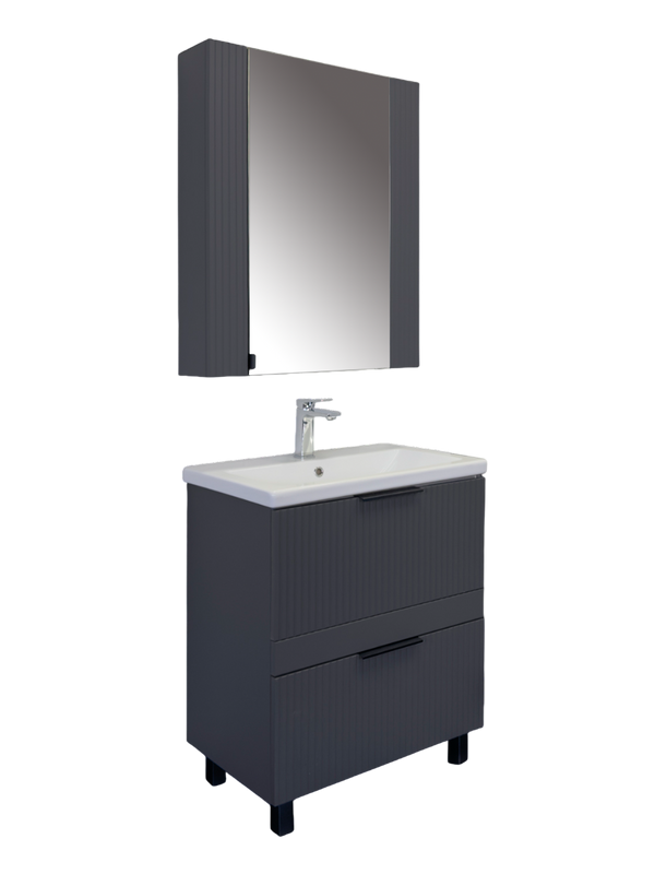 Мебель для ванной комнаты Comforty Лима 70Н2 напольная, антрацит
