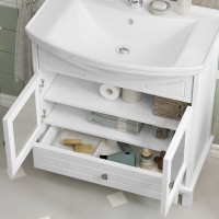 Тумба с раковиной Opadiris Омега 75 белая матовая