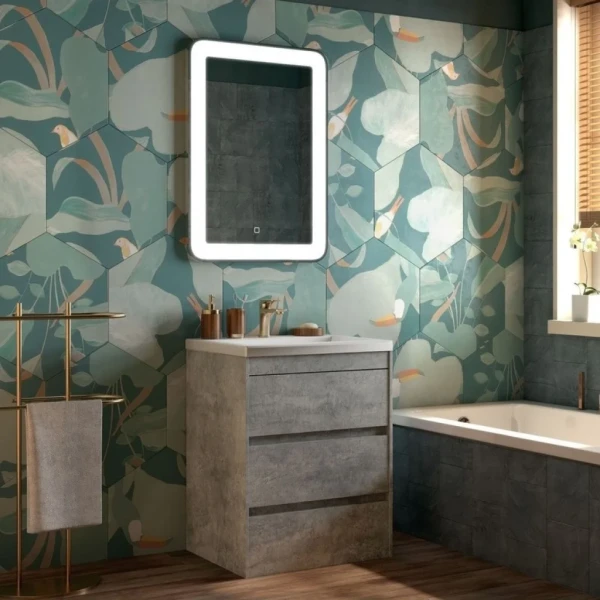 Мебель для ванной комнаты Art&Max Family 60, напольная, Cemento Veneto