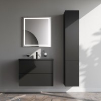 Мебель для ванной комнаты AM.PM Gem 75 черная матовая, подвесная, с 2 ящиками