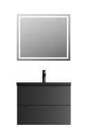 Мебель для ванной комнаты AM.PM Gem 75 черная матовая, подвесная, с 2 ящиками