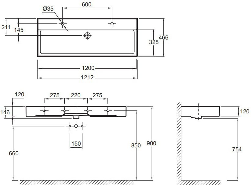 Мебельная раковина Jacob Delafon Vivienne EXBK112-NGM 120 см