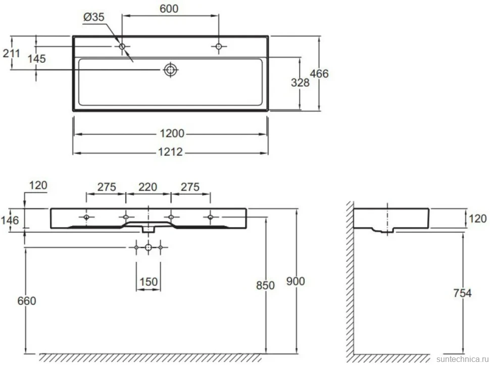 Мебельная раковина Jacob Delafon Vivienne EXBK112-NGM 120 см