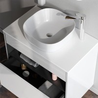 Тумба с раковиной AM.PM Func 80 белый глянец, со столешницей, раковина M8FWCC30430WG