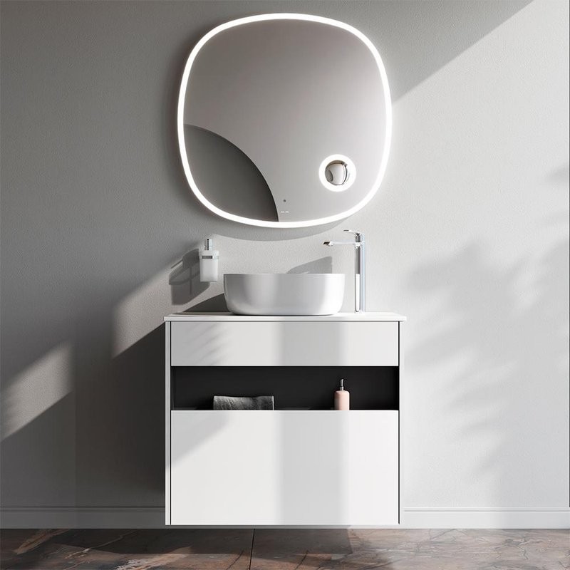 Тумба с раковиной AM.PM Func 80 белый глянец, со столешницей, раковина M8FWCC30430WG