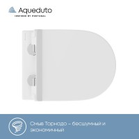 Комплект Унитаз подвесной Aqueduto Cone Tornado CONT0110 безободковый, с микролифтом, белый глянцевый + Инсталляция STWORKI + Кнопка Хельсинки 500474 золотая матовая