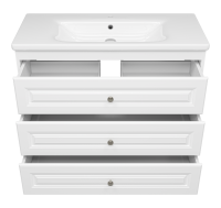 Тумба с раковиной Misty Ларго 100 напольная, матовая белая